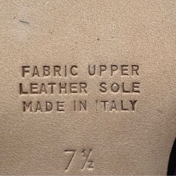 Talbots Fabric Block Heel Almond Toe Sling Back Leather Sole Size 7.5M Italy - Picture 8 of 8